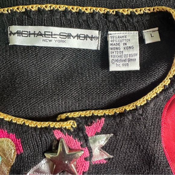 Rare Michael Simon Circus Collectible Sweater Cardigan Christmas sz L - Picture 15 of 17